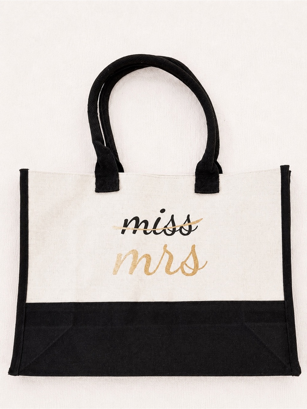 ✨ Miss to Mrs Bride Tote Bag Black White Bridal Shower Wedding Gift Tote ✨